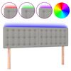 vidaXL LED горна табла за легло, светлосива, 144x5x78/88 см, плат