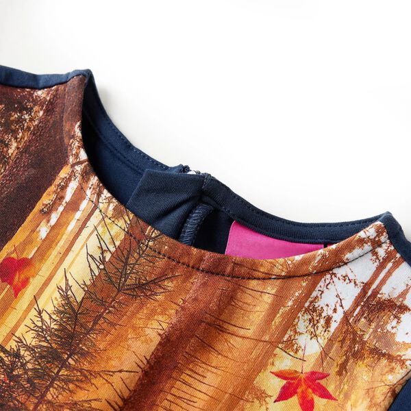 Детска рокля с дълъг ръкав, тъмносиня, 128