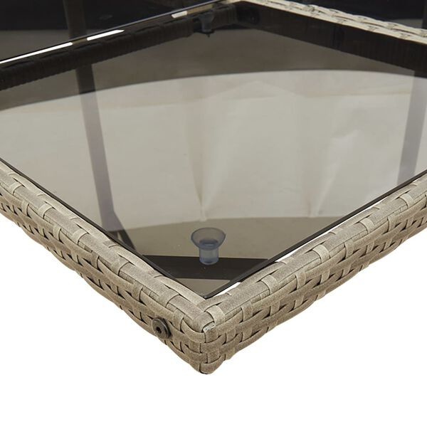 vidaXL Градински комплект с възглавници 15 части полиратан сив