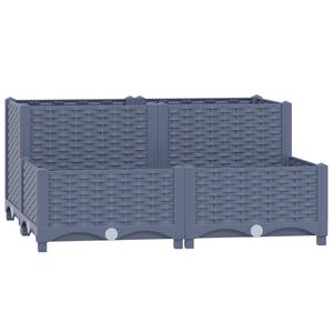 vidaXL Повдигната леха, 80x80x38 см, полипропилен