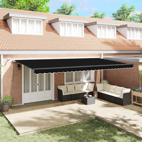 vidaXL Текстил за сенник с Черно 600 &times; 300 cm Полиестер