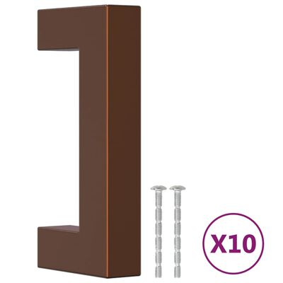 vidaXL Дръжки за шкафове, 10 бр, бронз, 64 мм, неръждаема стомана