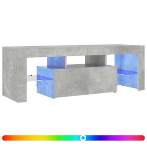 vidaXL ТВ шкаф с LED осветление, бетонно сив, 120x35x40 см