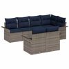 vidaXL Градински Софа Комплект с възглавница 7 pcs Сив полиратан