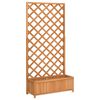 vidaXL Саксия за цветя с решетка, кафява, 90x35x180 см, масивна ела