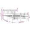 vidaXL Метална рамка за легло с горна и долна табла, бяла, 135x190 см