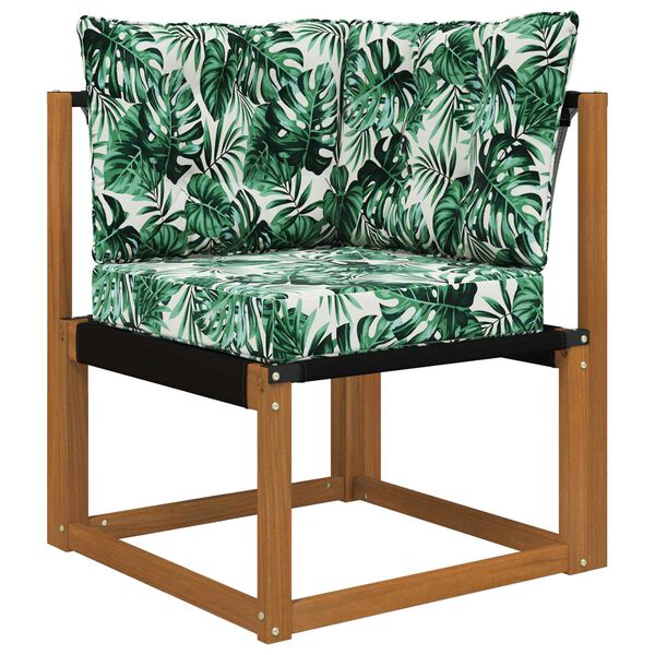 vidaXL Възглавница за диван на открито 3 pcs Мотив с листа Полиестер