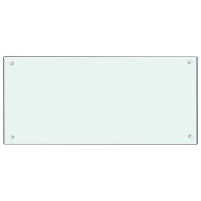 vidaXL Кухненски гръб, бял, 90x40 см, закалено стъкло