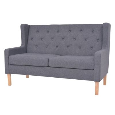 vidaXL 2-местен диван от плат, сив