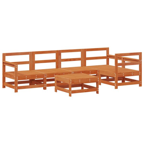 vidaXL Комплект за почивка в градина 6 pcs Восъчен Кафяв