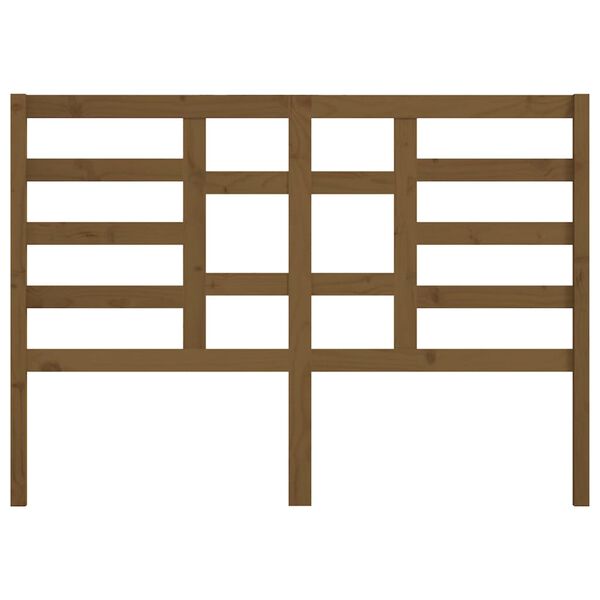 vidaXL Горна табла за легло, меденокафява, 141x4x104 см, бор масив