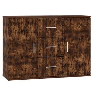 vidaXL Сайдборд, опушен дъб, 91x29,5x65 см, инженерно дърво