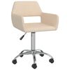 vidaXL Въртящ се офис стол, кремав, текстил