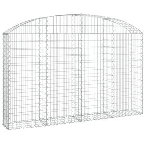 vidaXL Дъговидна габионна кошница 200x30x120/140 см поцинковано желязо