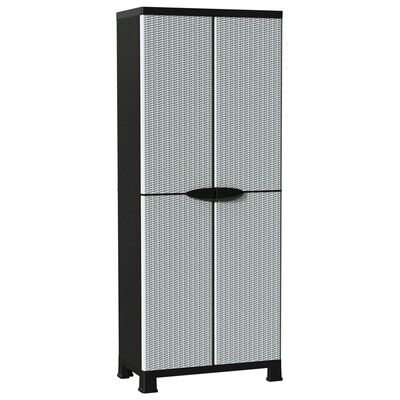 vidaXL Пластмасов шкаф, 68x39x171,5 см, ратанов дизайн
