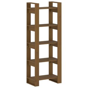 vidaXL Библиотека/разделител за стая, меденокафява, 60x35x160 см, бор