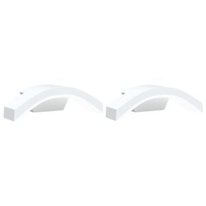 vidaXL Външни LED стенни лампи, 2 бр, бял, лят алуминий