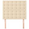 vidaXL Табла за легло, кремава, 90x5x118/128 см, плат