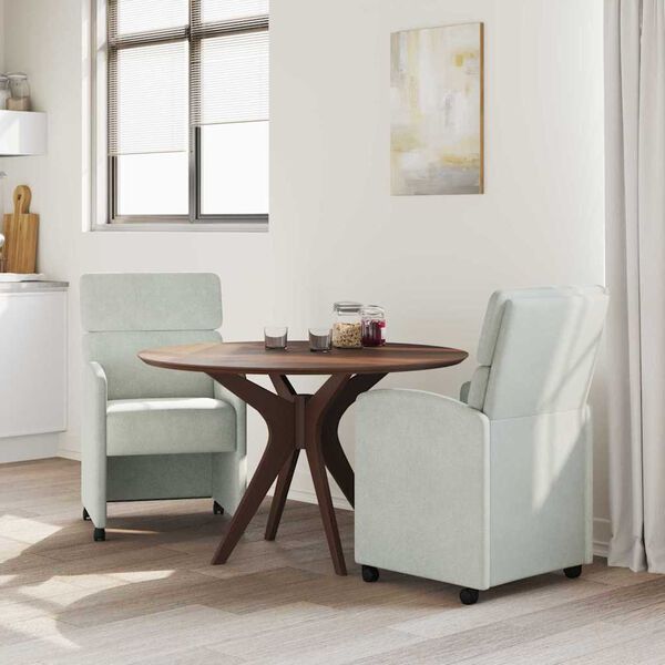 vidaXL Столове с Колела 2 pcs Светлосиво 58 x 65 x 98 см Кадифе