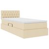 vidaXL Легло с място за съхранение и матрак Кремав 100 x 200 cm