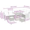 vidaXL Градински Софа Комплект с възглавница 9 pcs Сив