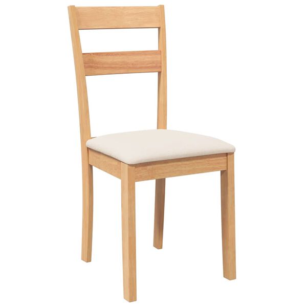 vidaXL Трапезни столове с възглавници 2 бр Естествено масивно дърво