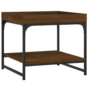 vidaXL Кафе маса, кафяв дъб, 49,5x49,5x45 см, инженерно дърво