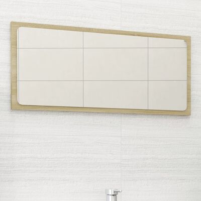 vidaXL Огледало за баня, дъб сонома, 80x1,5x37 см, ПДЧ