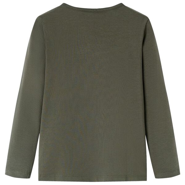Детска тениска с дълъг ръкав, каки, 116