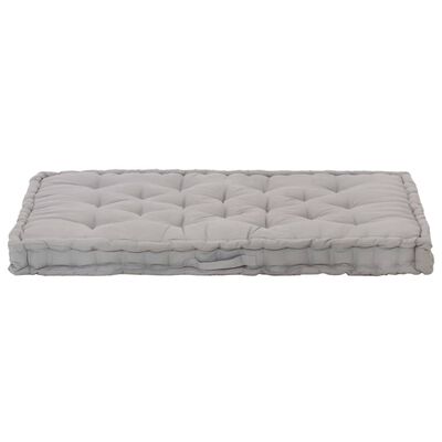 vidaXL Палетна възглавница за под, памук, 120x80x10 см, сива
