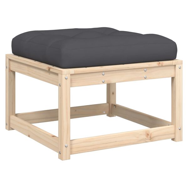 vidaXL Градински комплект, 6 части, с възглавници, масив бор