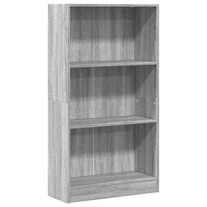 vidaXL Библиотека, сив сонома, 60x24x109 см, инженерно дърво