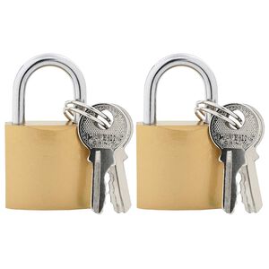 vidaXL U Lock с ключове 2 pcs Месинг Желязо