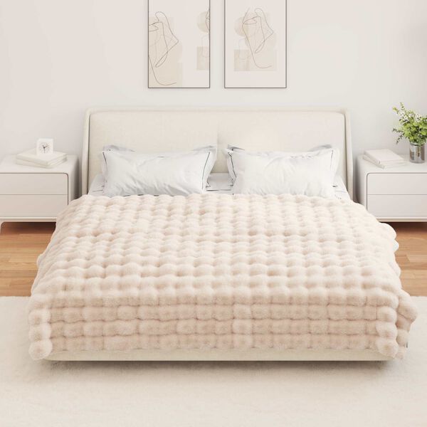 vidaXL Пухено одеяло от зайче 4 pcs Бежово 150 x 220 cm Полиестер