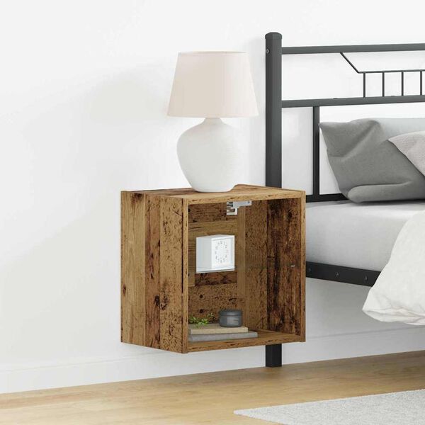 vidaXL Плаващ рафт с LED светлина 2 pcs Кафяво 40 x 28,5 x 40 см