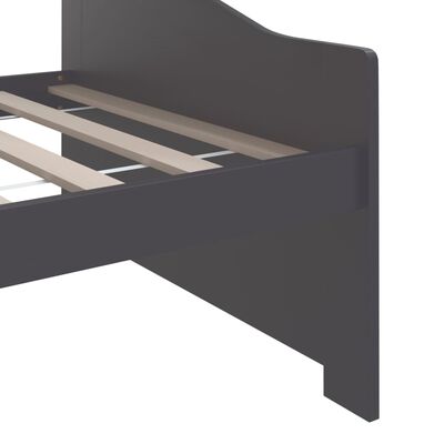 vidaXL 3-местно дневно легло, тъмносиво, бор масив, 90х200 см