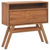 vidaXL Конзолна маса, 80x30x80 см, тиково дърво масив