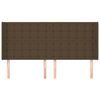 vidaXL Горна табла за легло с уши, тъмнокафява,203x16x118/128 см, плат