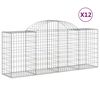 vidaXL Габионни кошници арка 12 бр 200x50x80/100 см поцинковано желязо