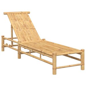 vidaXL Шезлонг, 55x199x30 см, бамбук