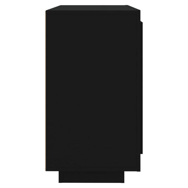vidaXL Сайдборд, черен, 80x40x75 см, инженерно дърво
