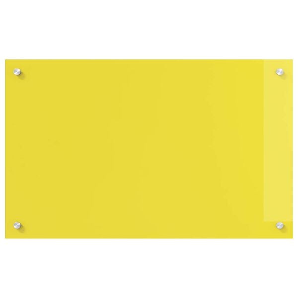 vidaXL Кухненски заден панел Жълто 80 x 50 x 0,6 см закалено стъкло