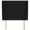 vidaXL Горна табла за легло с уши, черна, 93x23x118/128 см, плат