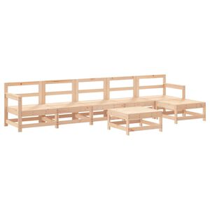 vidaXL Градински лаундж комплект, 7 части, бор масив