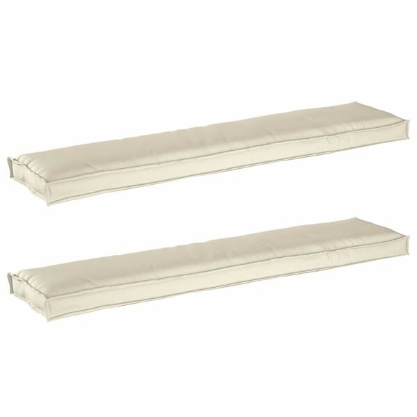 vidaXL Комплект възглавници за палет 2 pcs Крем 180 x 40 x 8 см