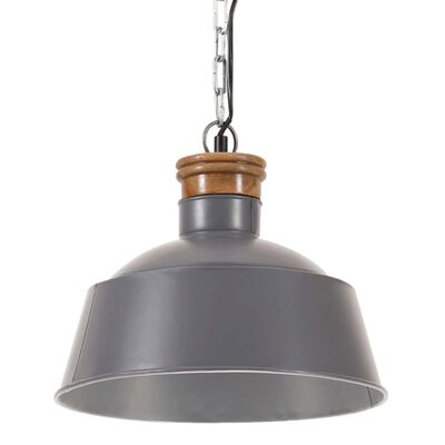vidaXL Индустриална пенделна лампа, 32 см, сива, E27