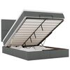 vidaXL Османска легло с матрак и LED, тъмносиво, 140x200 см, плат