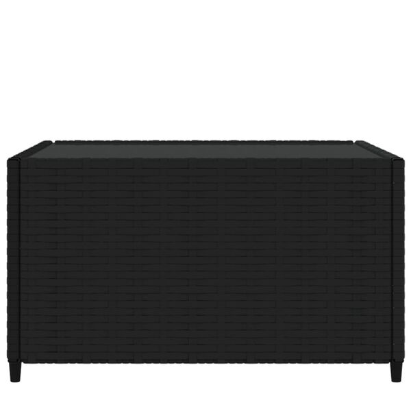 vidaXL Квадратна градинска масичка за кафе черна 50x50x30 см полиратан