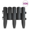 vidaXL Градински кантове, 36 бр, антрацит, 10 м, полипропилен