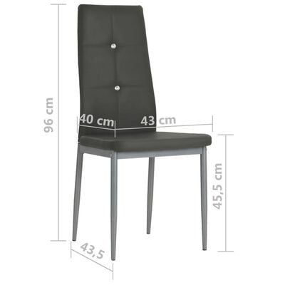 vidaXL Трапезни столове, 6 бр, сиви, изкуствена кожа